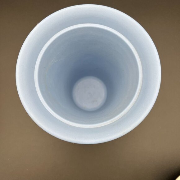 Wedgwood Classic Matte Blue Jasperware Vase ~6 3/4 x 6 in - Picture 9 of 14